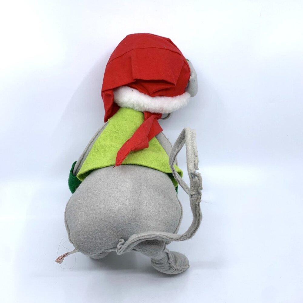 Vintage Annalee Mobilitee Christmas Mouse Doll 14” Poseable Felt USA Green Vest - Picture 6 of 11